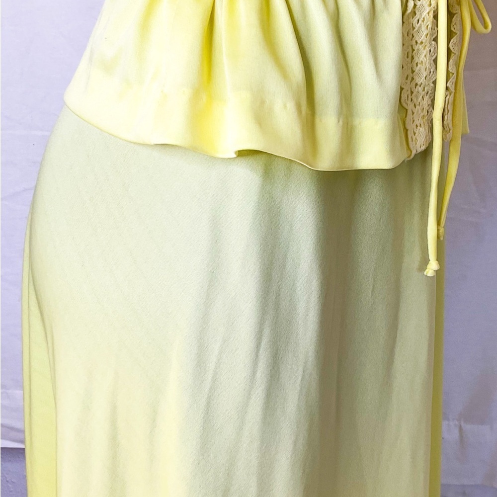 Retro Vintage Elegant Butter Yellow Lace Trim Dress Set - Picture 6 of 16